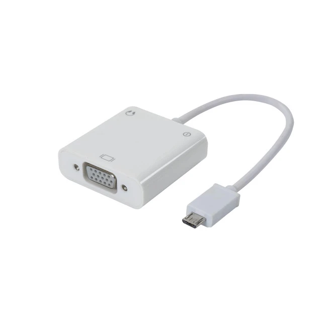 Micro USB I Addasydd Cebl VGA Trawsnewidydd Jac Sain 3.5mm