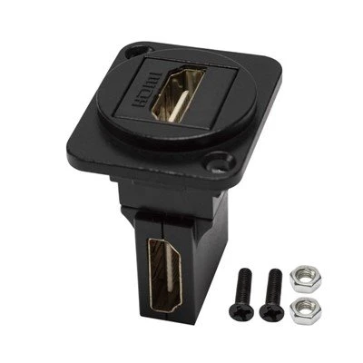 Ongl sgwâr HDMI Panel Mount Adapter Benyw I Benywaidd Converter